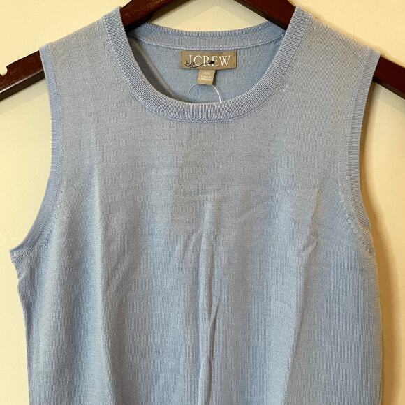 J.Crew Belted Sweater Shell Merino Wool Top Fine Rib Date Office CG796 XXS FLAW - Picture 4 of 13